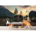 WALL MURAL MOUNTAIN LANDSCAPE BY THE LAKE - WALLPAPERS NATURE - WALLPAPERS