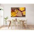 CANVAS PRINT VALENTINE'S YELLOW ROSES - VINTAGE AND RETRO PICTURES - PICTURES