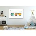 CANVAS PRINT PASTEL TRAIN - CHILDRENS PICTURES - PICTURES