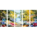 5-PIECE CANVAS PRINT OIL PAINTING OF A LANDSCAPE - PICTURES OF NATURE AND LANDSCAPE - PICTURES