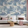 FOTOTAPETA MODRÉ VLNY V POHYBU - VZOROVANÉ TAPETY - TAPETY