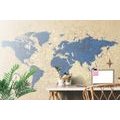 SELF ADHESIVE WALLPAPER WORLD MAP WITH A COMPASS IN RETRO STYLE - SELF-ADHESIVE WALLPAPERS - WALLPAPERS