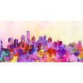 CANVAS PRINT NEW YORK CITY IN WATERCOLOR DESIGN - PICTURES OF CITIES - PICTURES