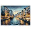 OBRAZ ROMANTICKÉ MĚSTO U VODY - OBRAZY MĚSTA - OBRAZY