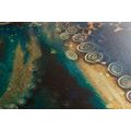 CANVAS PRINT BLUE-GOLD OCTOPUS - PICTURES LORDS OF THE ANIMAL KINGDOM - PICTURES