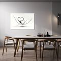 WANDBILD VERSCHLUNGENE HERZEN IN LINIEN - BILDER MIT LIEBESMOTIVEN - BILDER