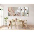 5-PIECE CANVAS PRINT WHITE ORCHID ON A CANVAS - PICTURES FLOWERS - PICTURES