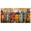 OBRAZ PODZIMNÍ KOUZLO MĚSTA - BAREVNÉ DOMY - OBRAZY