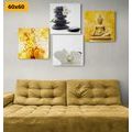 CANVAS PRINT SET FENG SHUI IN WHITE AND YELLOW DESIGN - SET OF PICTURES - PICTURES