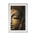 POSTER MIT PASSEPARTOUT BUDDHAS GESICHT - FENG SHUI - POSTER