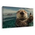 OBRAZ HRAVÁ VYDRA V OCEÁNU - OBRAZY ZVÍŘAT - OBRAZY