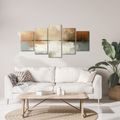5-TEILIGES WANDBILD RUHIGE HORIZONTSPIEGELUNG - WANDBILDER ABSTRAKTE FORMEN - BILDER