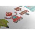 CANVAS PRINT FAMILY OF ROBOTS - CHILDRENS PICTURES - PICTURES