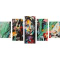 5-PIECE CANVAS PRINT OIL PAINTING WOMAN AND A HORSE - PICTURES OF PEOPLE - PICTURES