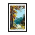 AFFICHE AVEC MONTURE PEINTURE D'ARBRES AUX COULEURS D'AUTOMNE - NATURE - AFFICHES