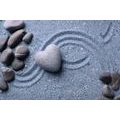 WALL MURAL HEART OF STONE IN SAND - WALLPAPERS FENG SHUI - WALLPAPERS