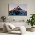 TABLEAU SUR TOILE – SOMMET ENNEIGÉ AU CRÉPUSCULE - TABLEAUX DE MONTAGNE - TABLEAUX