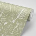 PAPIER PEINT FEUILLES MAGIQUES DANS UN DESIGN VERT - PAPIER PEINT NATURE - PAPIER PEINT