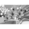 PAPIER PEINT – MAGNOLIA NOIR ET BLANC SUR FOND ABSTRAIT - PAPIERS PEINTS - 🔥 VENTE TOTALE 🔥