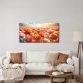 WANDBILD ROTE MOHNBLUMEN IN DER LANDSCHAFT - WANDBILDER FELDER UND WIESEN - BILDER