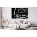 CANVAS PRINT CARPENTRY TOOLS IN BLACK AND WHITE - BLACK AND WHITE PICTURES - PICTURES