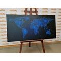 DECORATIVE PINBOARD WORLD MAP WITH NIGHT SKY - PICTURES ON CORK - PICTURES