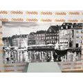 CANVAS PRINT OIL PAINTING OF VENICE IN BLACK AND WHITE - BLACK AND WHITE PICTURES - PICTURES