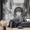 TAPETA HISTORICKÁ ARCHITEKTURA V ČERNOBÍLÉ KRESBĚ - ČERNOBÍLÉ TAPETY - TAPETY