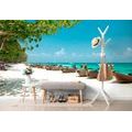 SELF ADHESIVE WALL MURAL SANDY BEACH ON BAMBOO ISLAND - SELF-ADHESIVE WALLPAPERS - WALLPAPERS