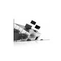 CANVAS PRINT STRATEGIC CUBE IN BLACK AND WHITE - BLACK AND WHITE PICTURES - PICTURES