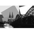 SELF ADHESIVE WALLPAPER BLACK AND WHITE ILLUSTRATION OF THE CITY OF COLOGNE - SELF-ADHESIVE WALLPAPERS - WALLPAPERS