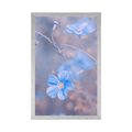 POSTER BLUE FLOWERS ON A VINTAGE BACKGROUND - FLOWERS - POSTERS
