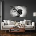 OBRAZ ČERNOBÍLÝ PORTRÉT SE STROMEM ŽIVOTA - OBRAZY STROMY ŽIVOTA - OBRAZY