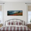 WANDBILD LANDSCHAFT MIT NEBLIGEM TAL - WANDBILDER FELDER UND WIESEN - BILDER