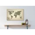 CANVAS PRINT OLD MAP OF THE WORLD ON AN ABSTRACT BACKGROUND - PICTURES OF MAPS - PICTURES