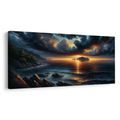 OBRAZ BOUŘKOVÉ MRAKY NAD OCEÁNEM - OBRAZY VÝCHOD A ZÁPAD SLUNCE - OBRAZY