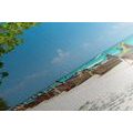 CANVAS PRINT WHITE SANDY BEACH ON THE ISLAND OF BAMBOO - PICTURES OF NATURE AND LANDSCAPE - PICTURES