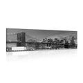 CANVAS PRINT ENCHANTING BROOKLYN BRIDGE IN BLACK AND WHITE - BLACK AND WHITE PICTURES - PICTURES