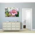 CANVAS PRINT BLOOMING LILIES IN THE GARDEN - PICTURES FLOWERS - PICTURES