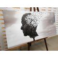 CANVAS PRINT TREE IN THE FORM OF A FACE - BLACK AND WHITE PICTURES - PICTURES