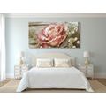 CANVAS PRINT ELEGANT VINTAGE ROSE - VINTAGE AND RETRO PICTURES - PICTURES