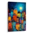 OBRAZ BAREVNÉ DOMY POD HVĚZDAMI - BAREVNÉ DOMY - OBRAZY