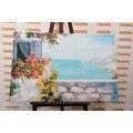 CANVAS PRINT HOUSE BY THE SEA - PICTURES OF NATURE AND LANDSCAPE - PICTURES