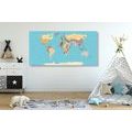 CANVAS PRINT WORLD MAP WITH NAMES - PICTURES OF MAPS - PICTURES