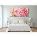 5-PIECE CANVAS PRINT GENTLE PEONY - VINTAGE AND RETRO PICTURES - PICTURES