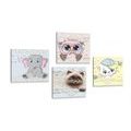 CANVAS PRINT SET ANIMALS IN CHILDREN'S DESIGN - SET OF PICTURES - PICTURES