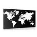 CANVAS PRINT WHITE MAP ON A BLACK BACKGROUND - PICTURES OF MAPS - PICTURES