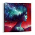 WANDBILD TRAUMHAFTE GALAXIE UND SILHOUETTE - WANDBILDER FRAUEN - BILDER