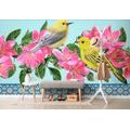 PAPIER PEINT AUTOCOLLANT OISEAUX ET FLEURS DANS UN DESIGN VINTAGE - PAPIERS PEINTS AUTOCOLLANTS - PAPIER PEINT