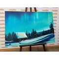 TABLEAU SUR TOILE – PAYSAGE D'HIVER FÉERIQUE - TABLEAUX DE LA NATURE ET DES PAYSAGES - TABLEAUX